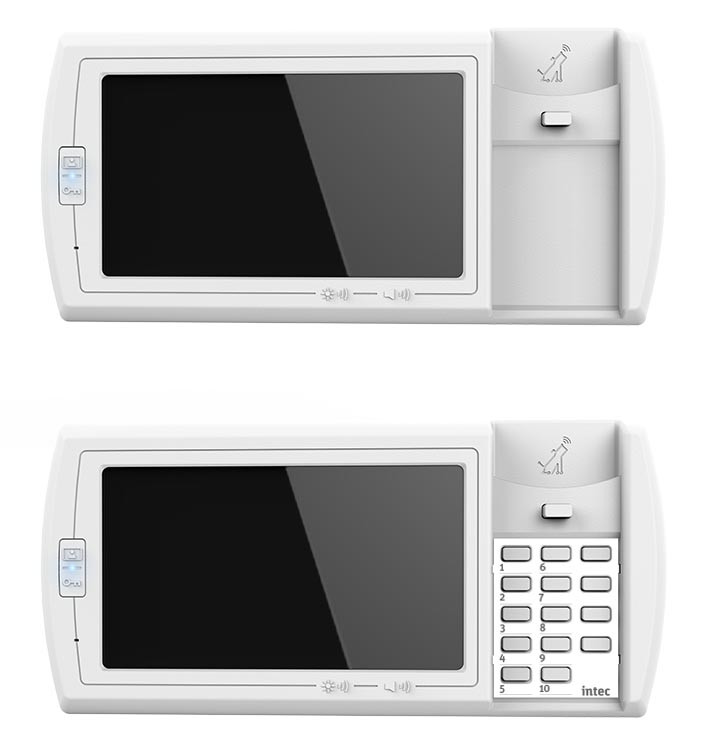 Monitor Bot. Vesión ciega (arriba) y versión con teclado númerico (abajo) para Intec